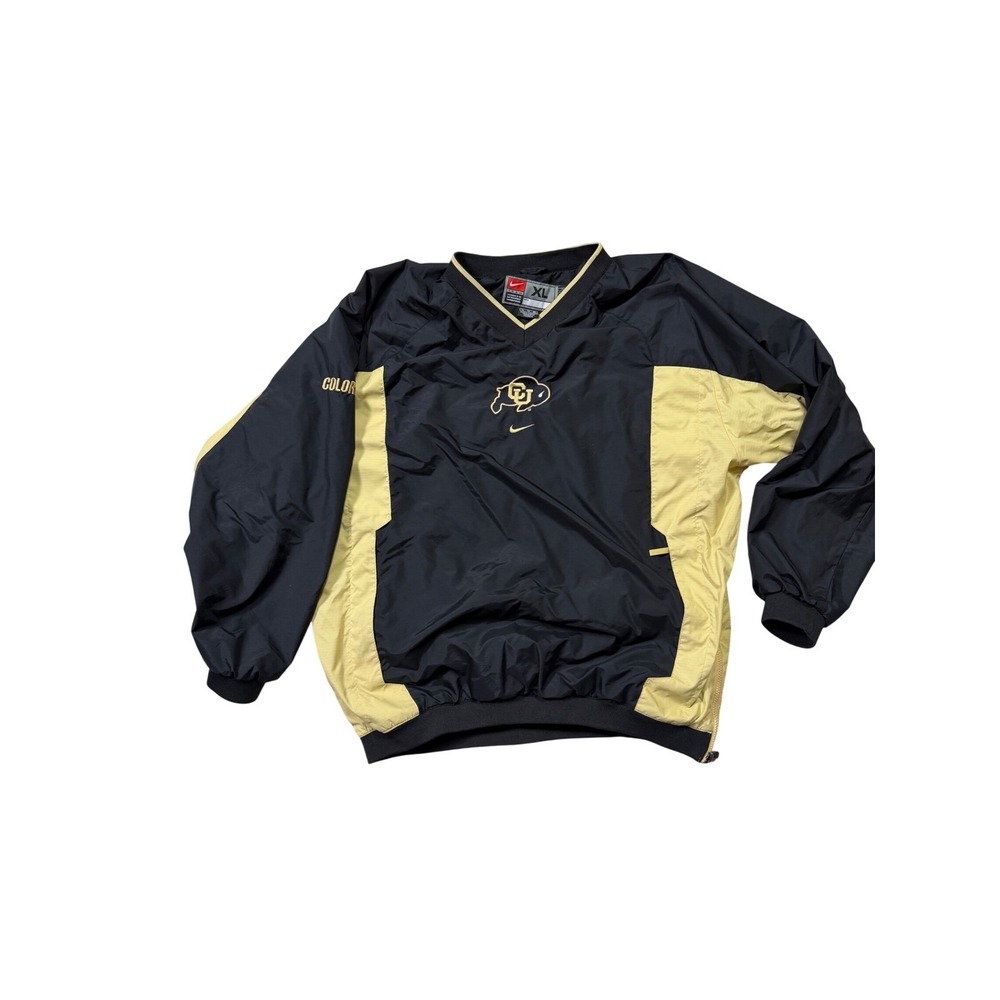 Nike Team Colorado Buffaloes Pullover Windbreaker Jacket Black Gold XL NCAA